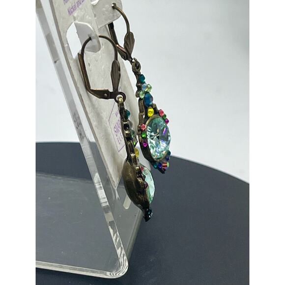 Anne Koplik Signed Cushion Cut Mint Swarovski Crystal Pierced Earrings New - Picture 8 of 15